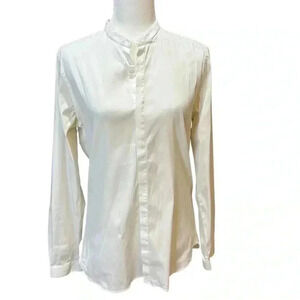 The Kooples Womens Button Down Fitted White Long Sleeve Size M